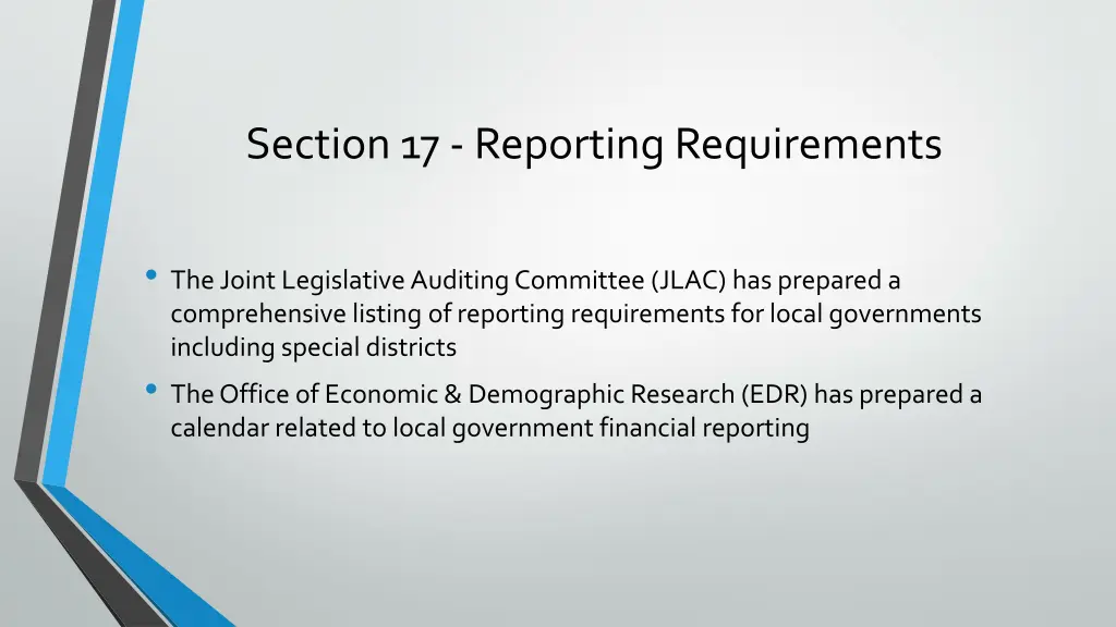 section 17 reporting requirements