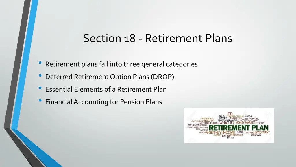 section 18 retirement plans