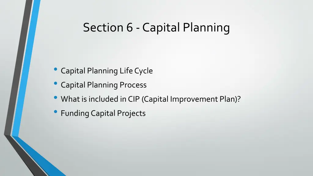 section 6 capital planning