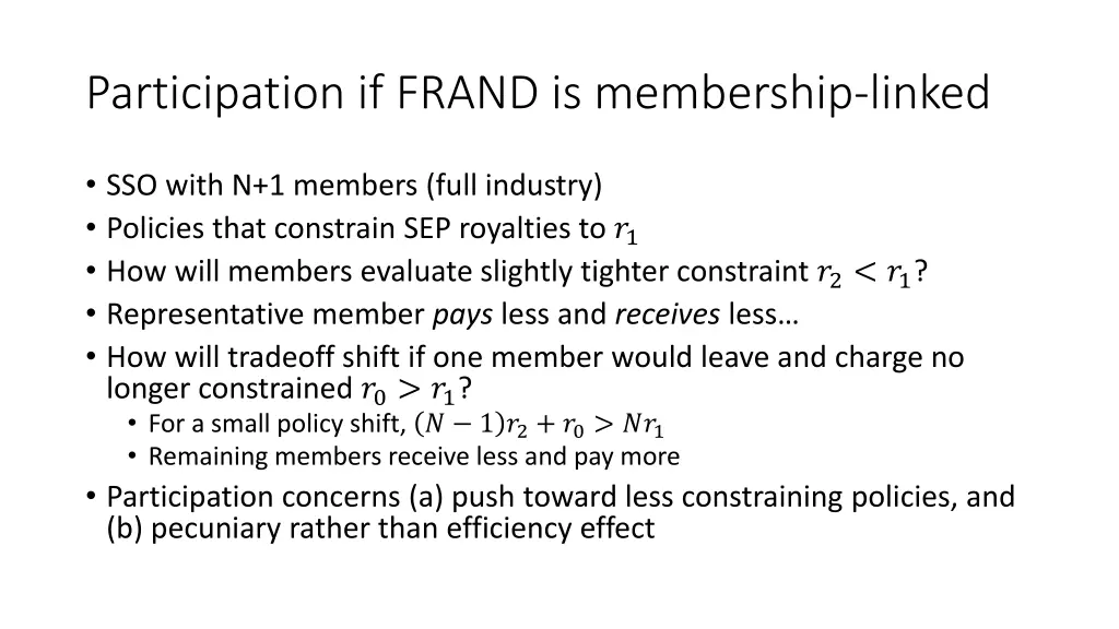 participation if frand is membership linked