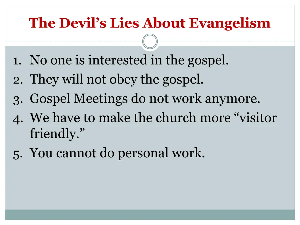 the devil s lies about evangelism 1