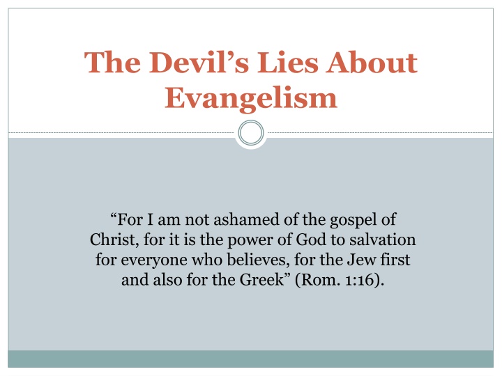 the devil s lies about evangelism