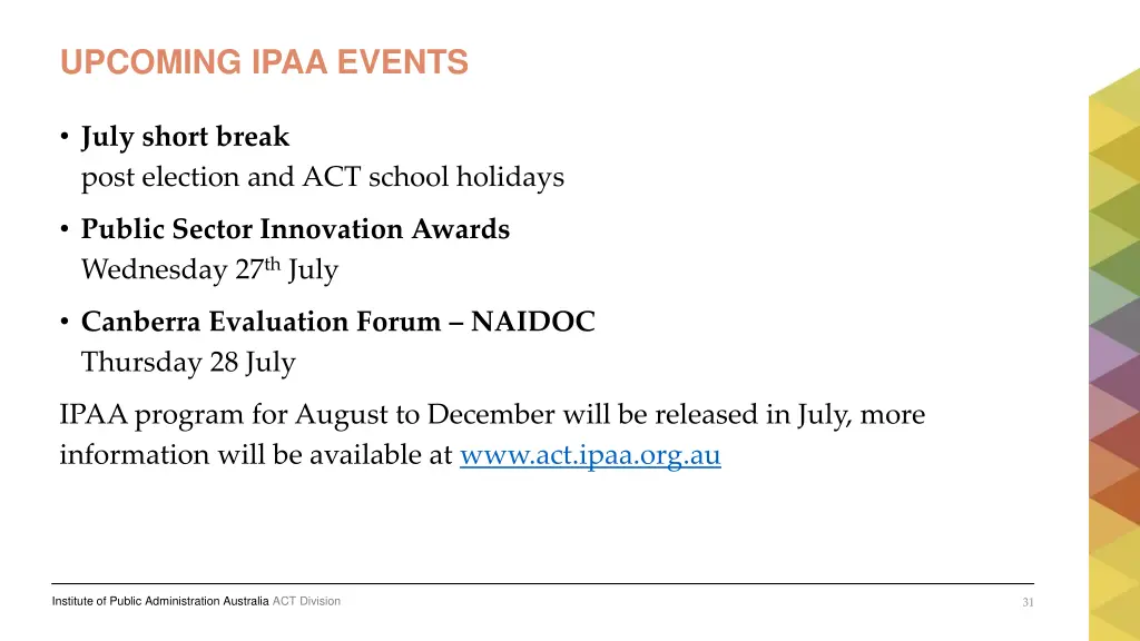 upcoming ipaa events