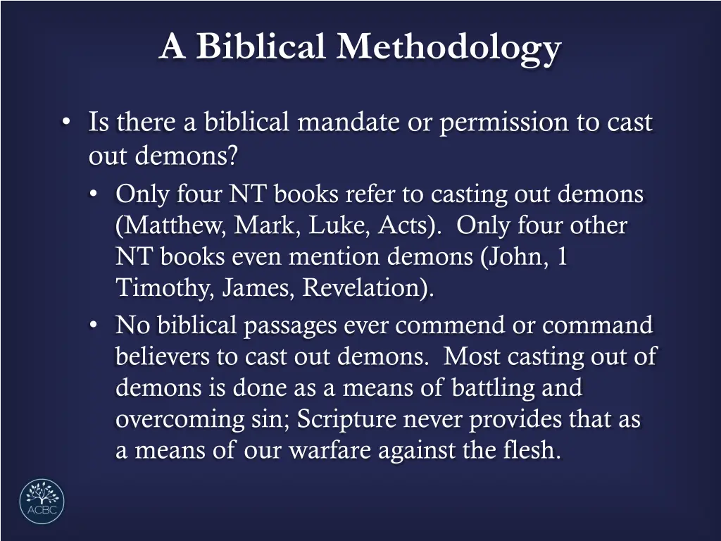 a biblical methodology