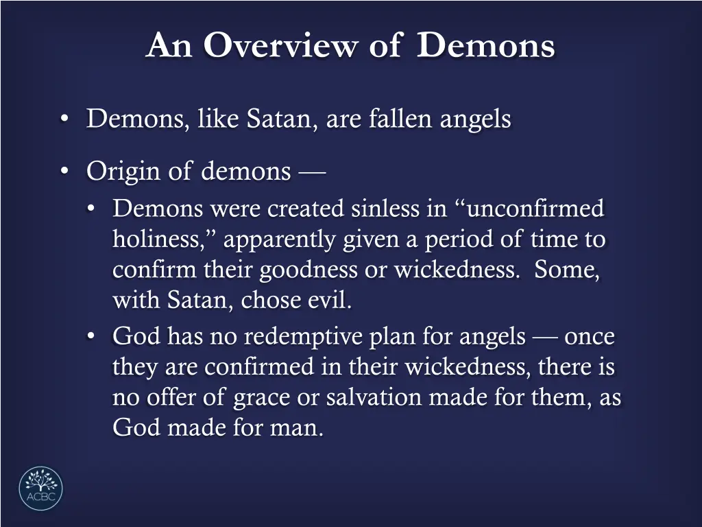 an overview of demons