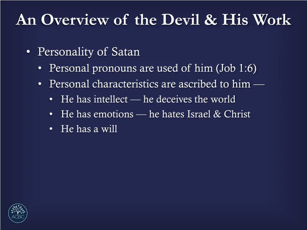 an overview of the devil his work 1