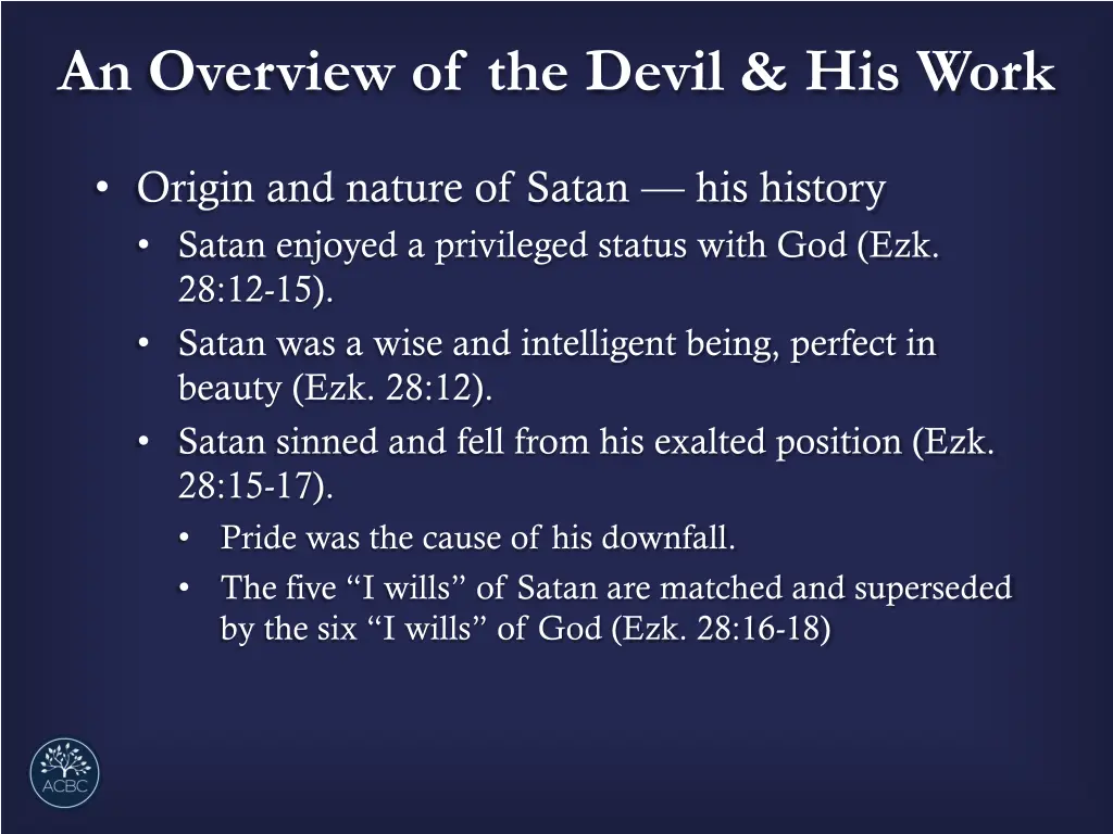 an overview of the devil his work 3