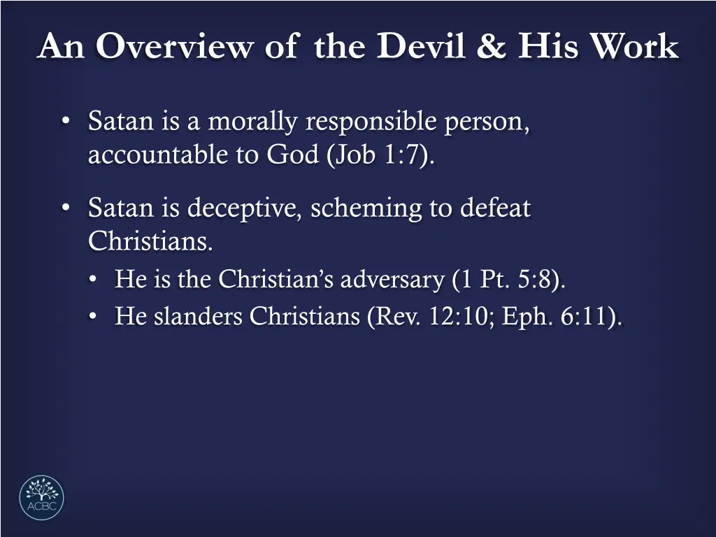 an overview of the devil his work 4