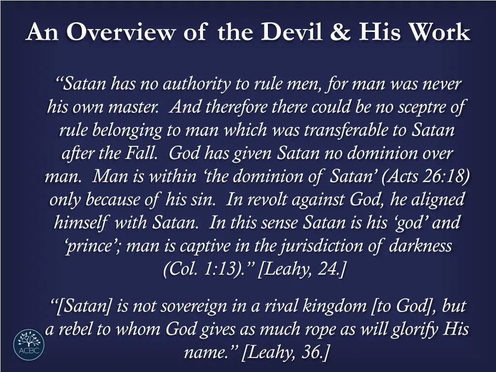 an overview of the devil his work 6