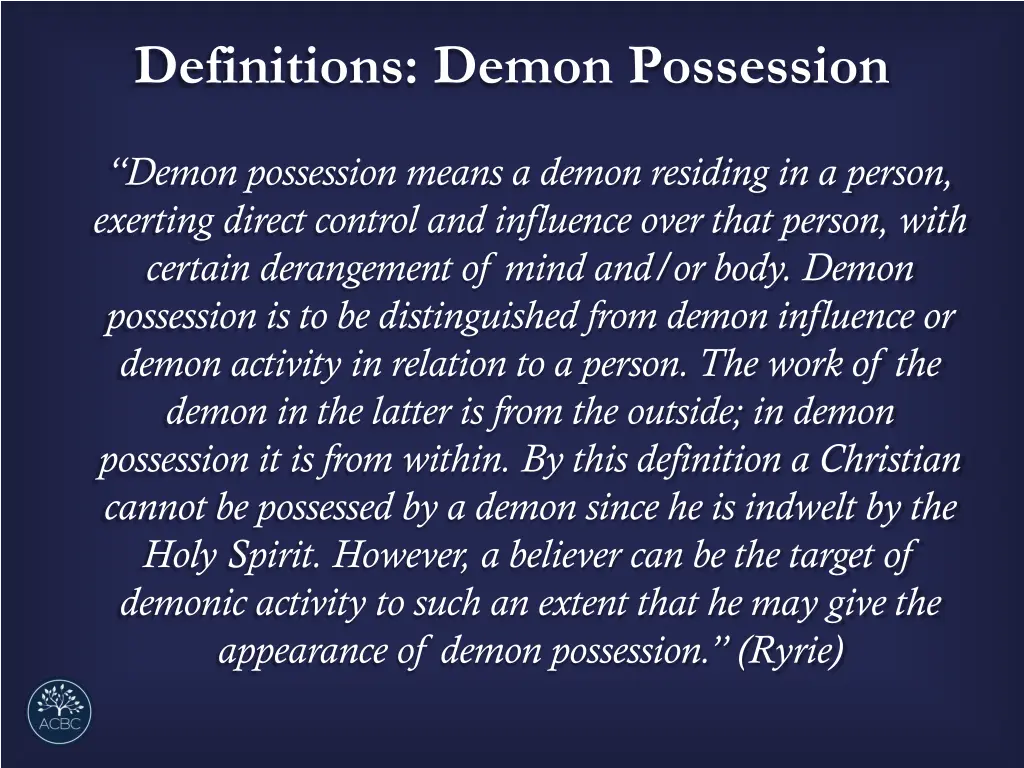 definitions demon possession