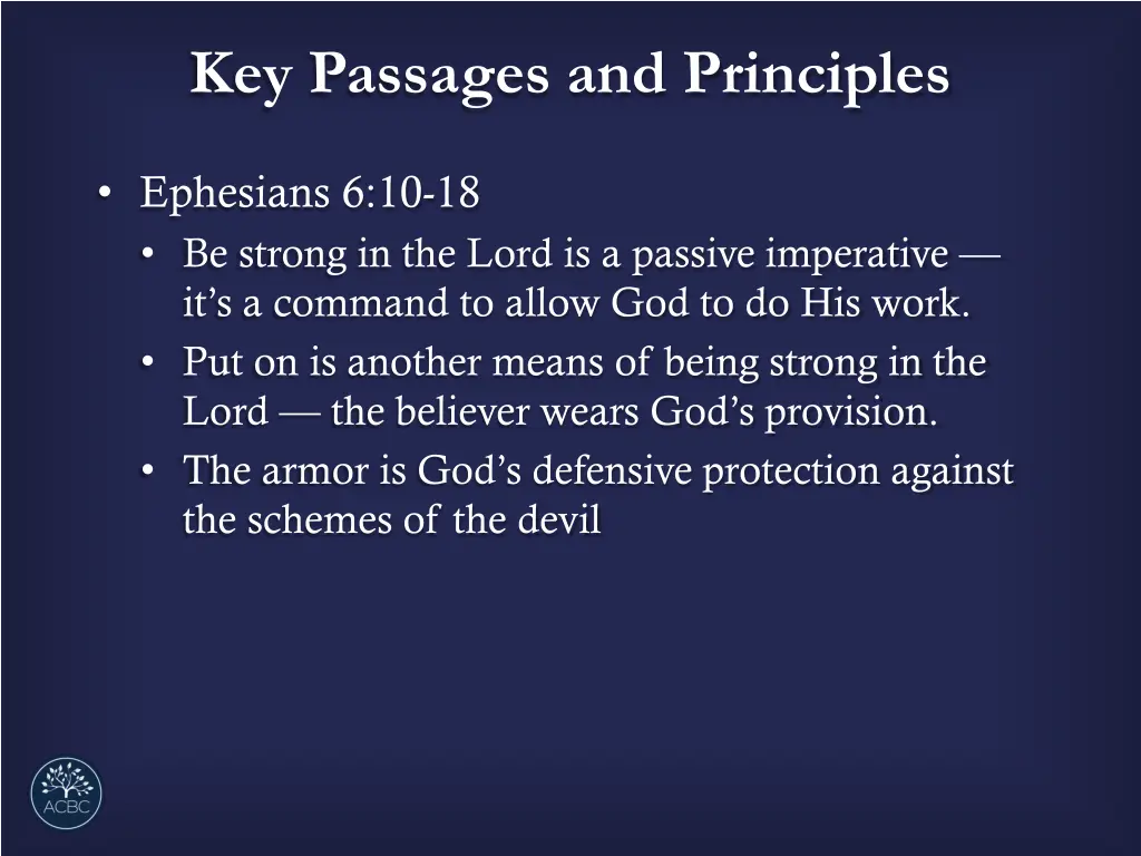 key passages and principles 6