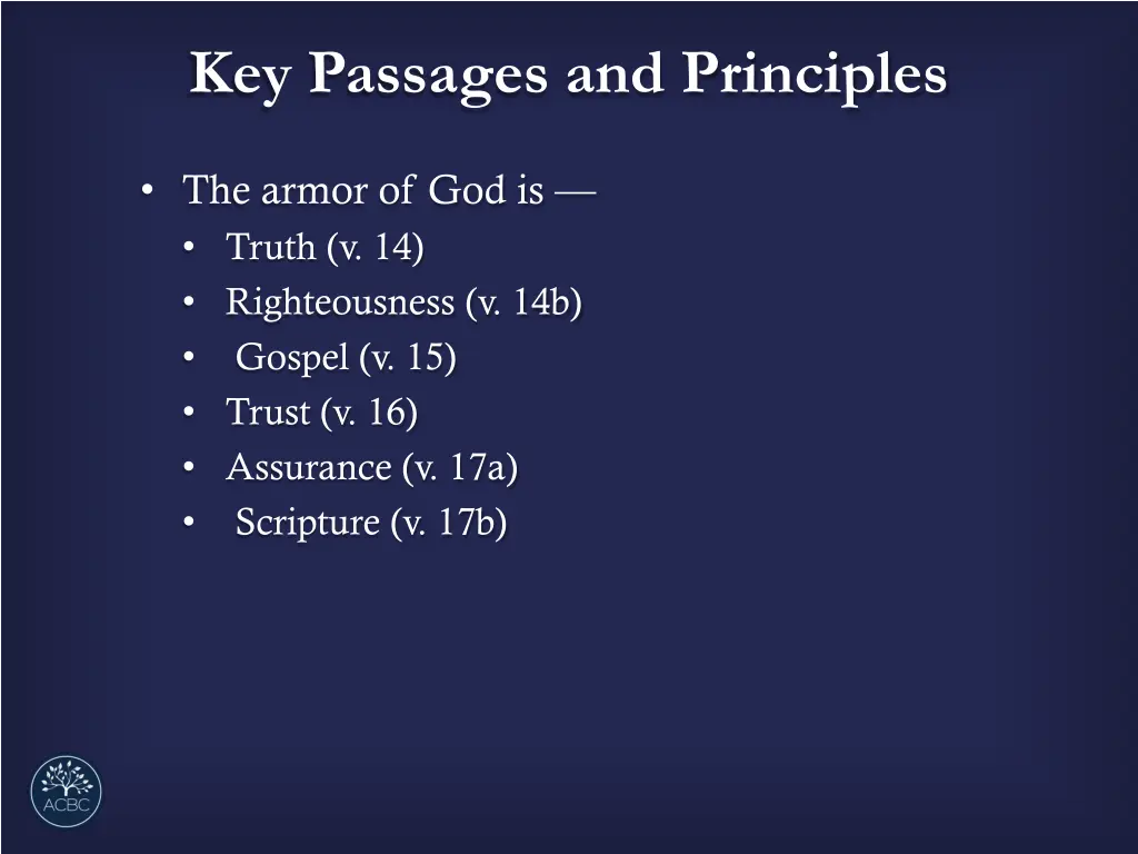 key passages and principles 7