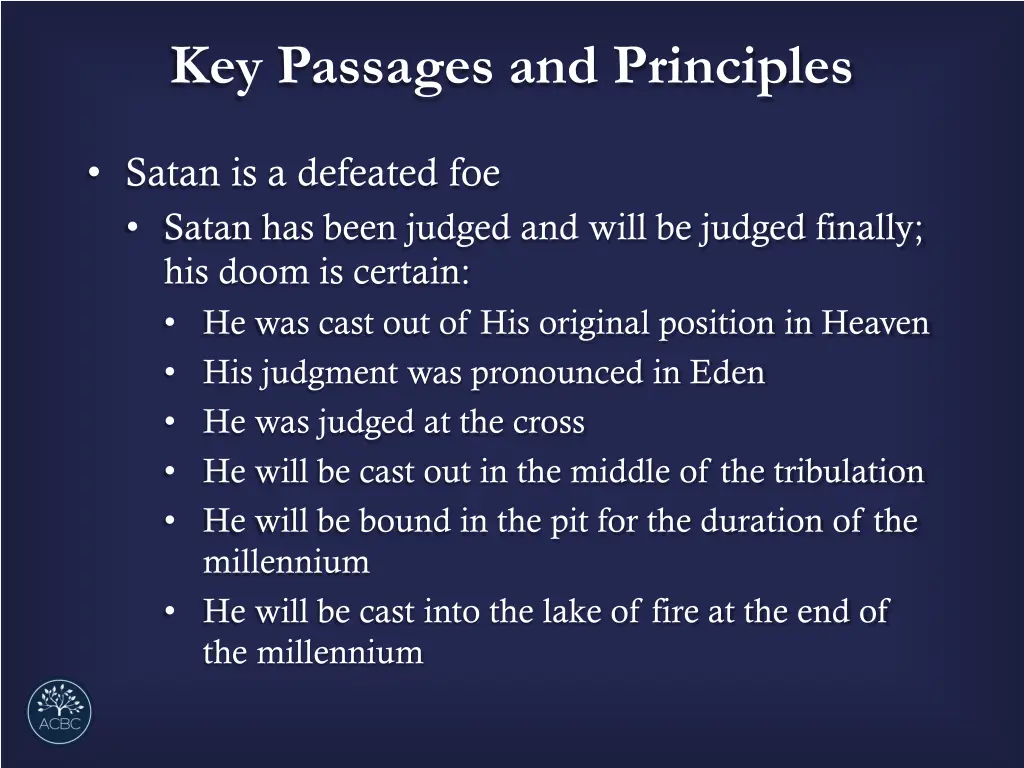 key passages and principles