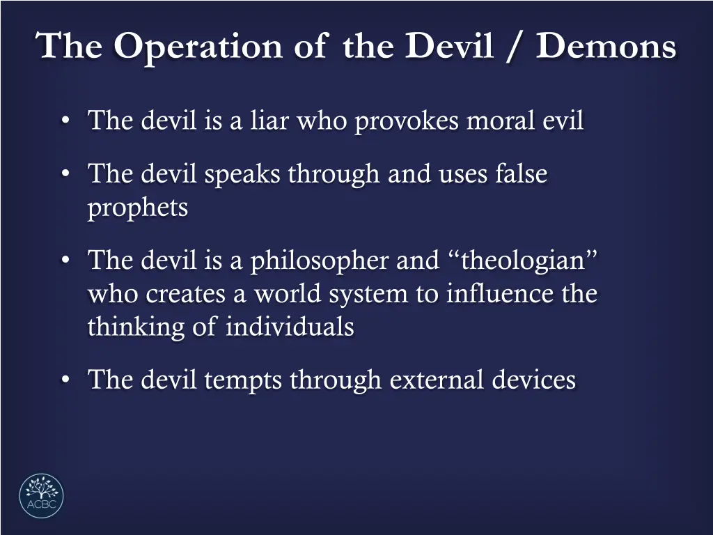 the operation of the devil demons