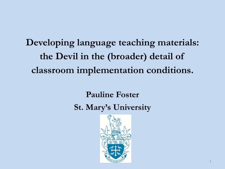 developing language teaching materials the devil