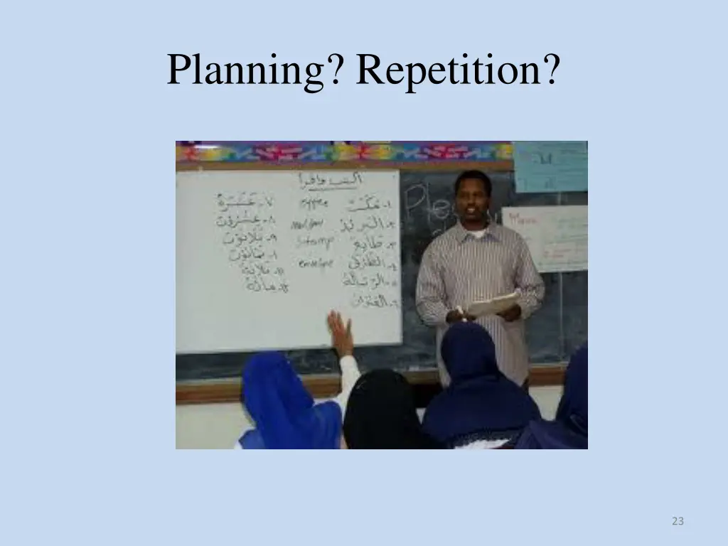 planning repetition