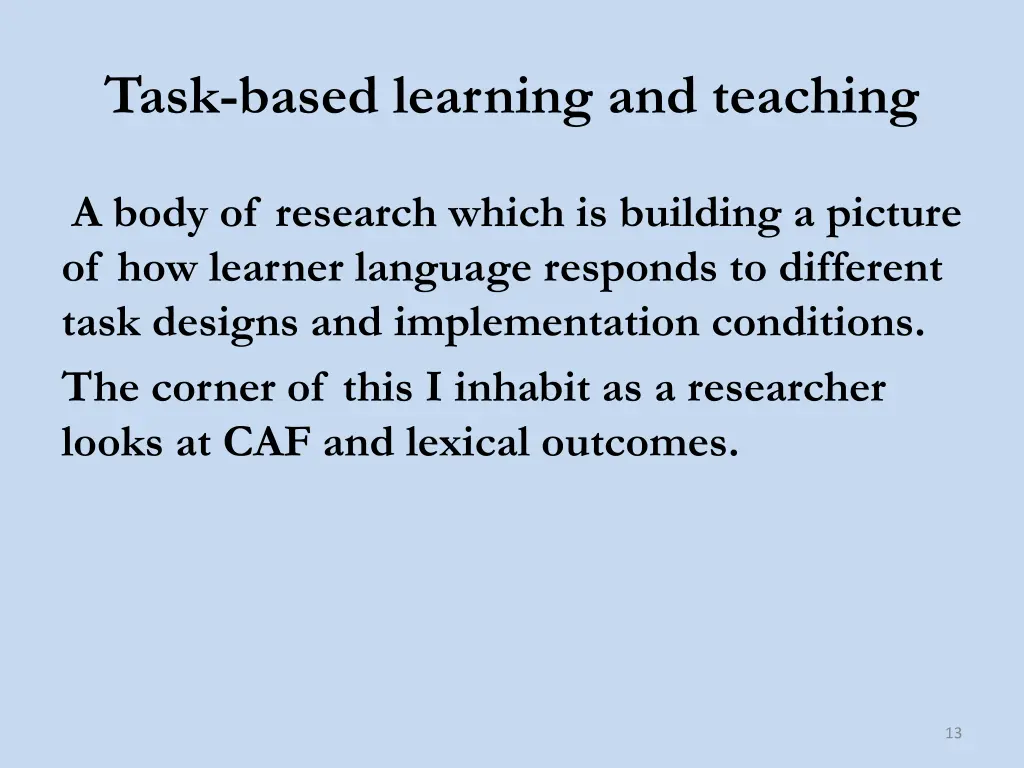 task based learning and teaching