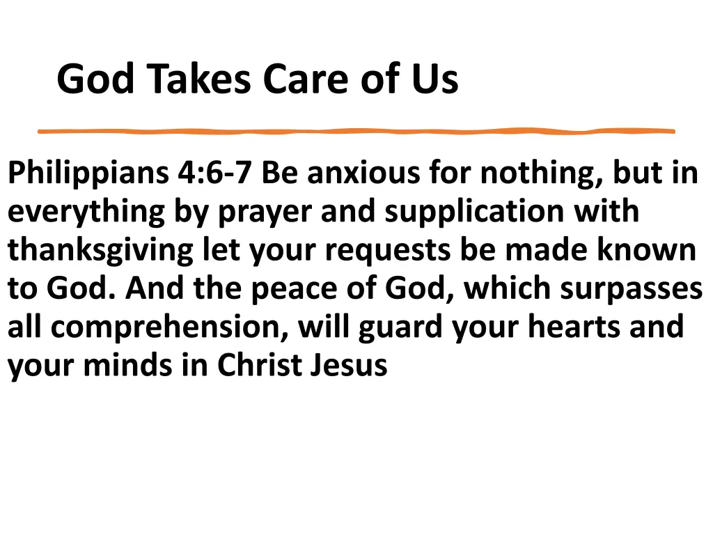 god takes care of us 1