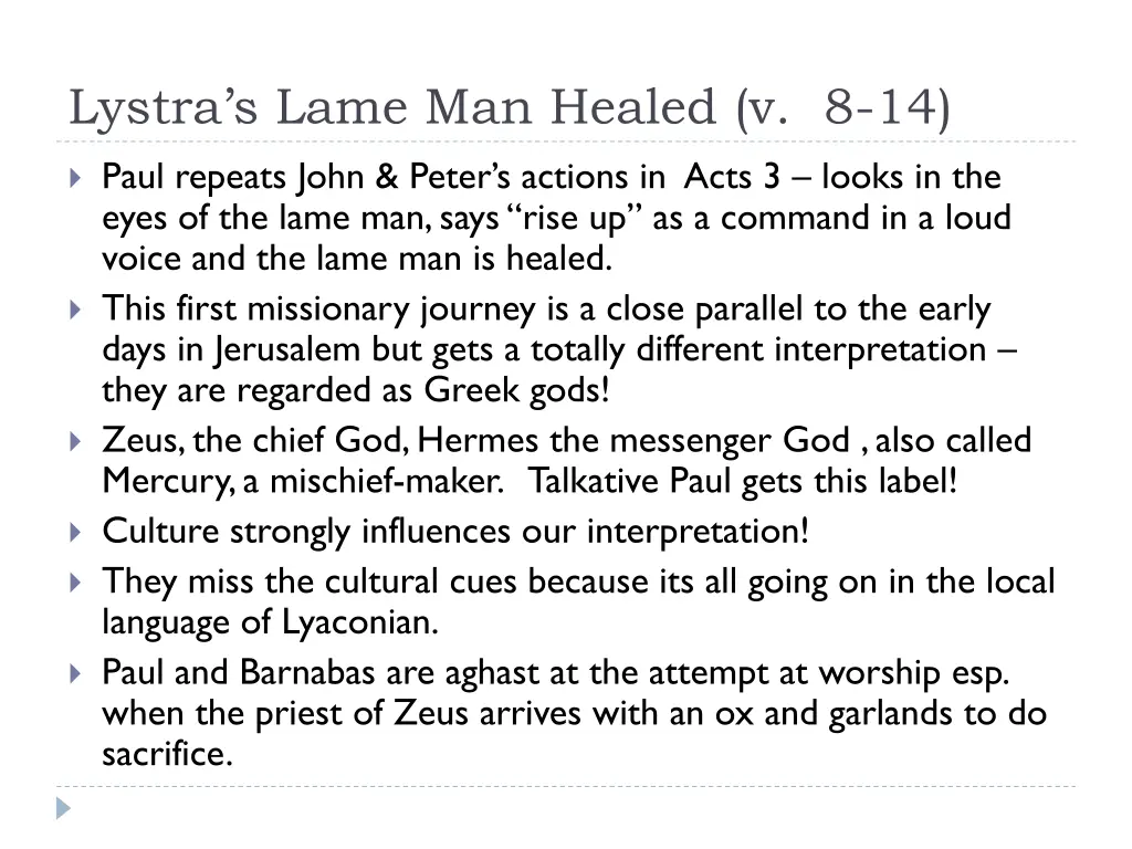 lystra s lame man healed v 8 14