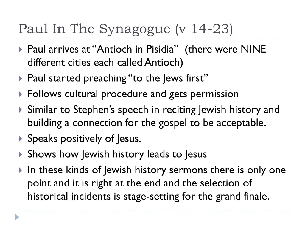 paul in the synagogue v 14 23