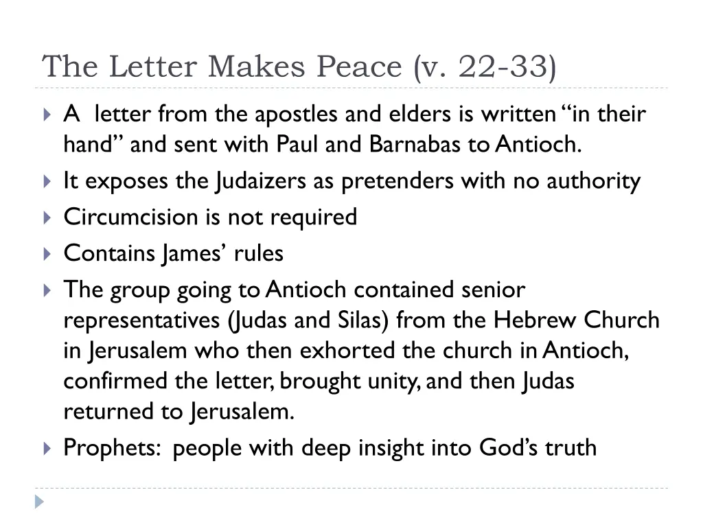 the letter makes peace v 22 33