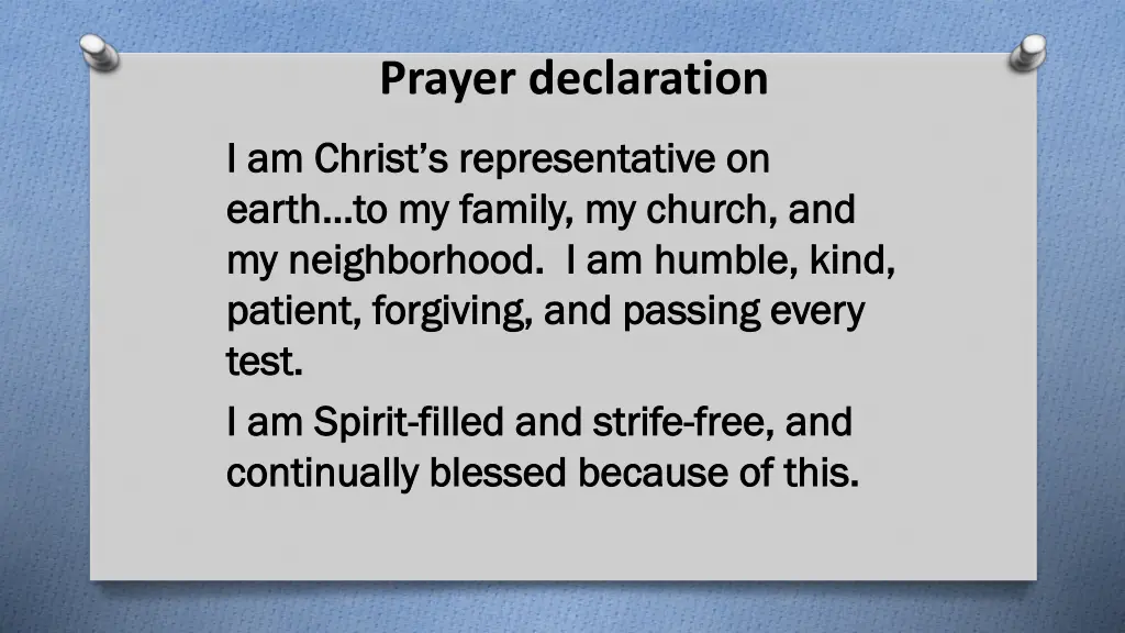 prayer declaration