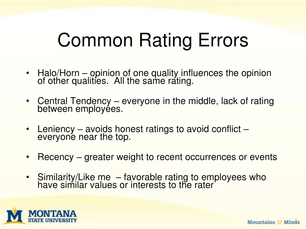 common rating errors