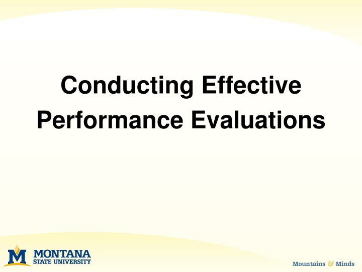 conducting effective performance evaluations