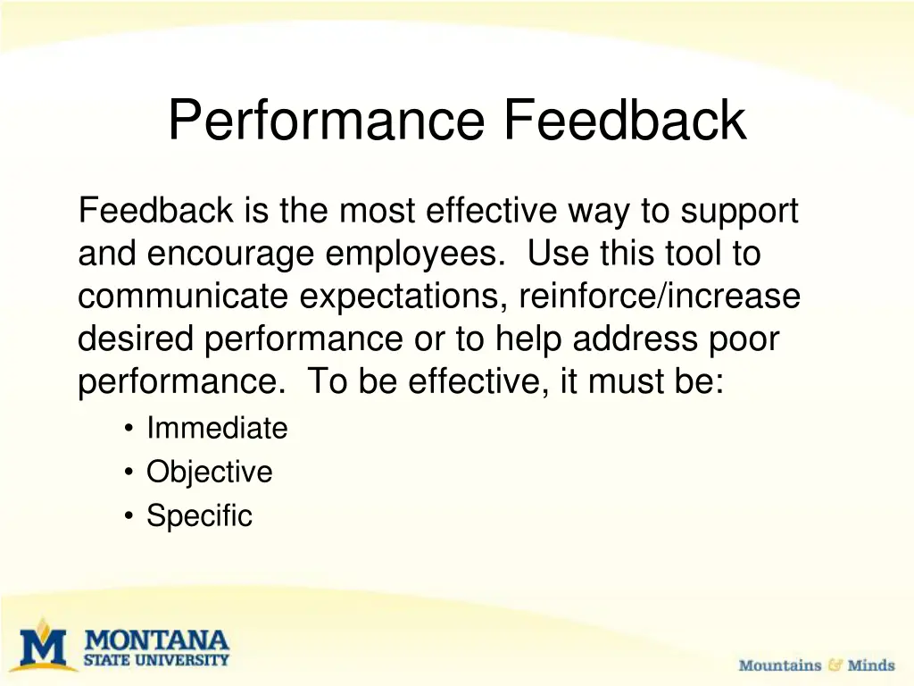 performance feedback