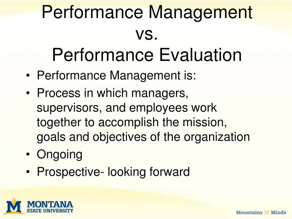 performance management vs performance evaluation