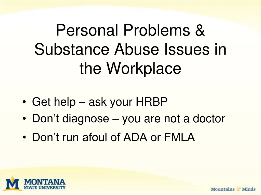 personal problems substance abuse issues