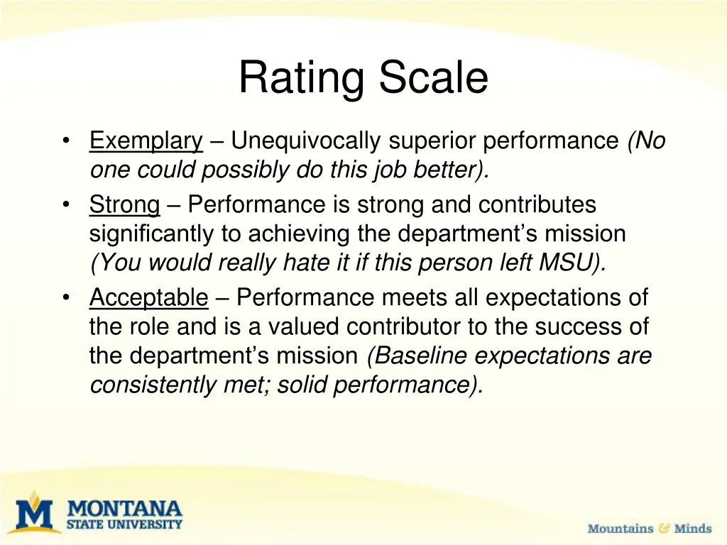 rating scale