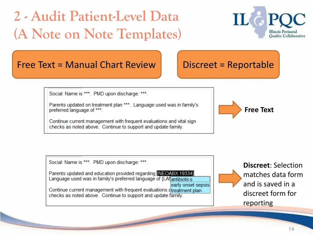 2 audit patient level data a note on note