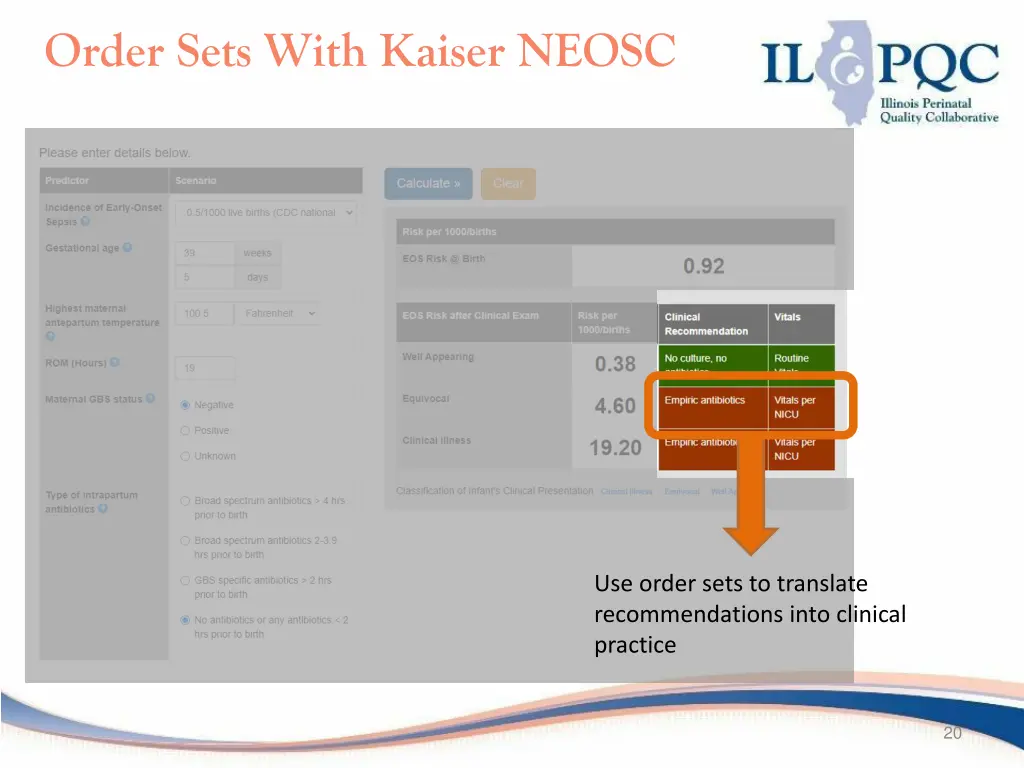 order sets with kaiser neosc