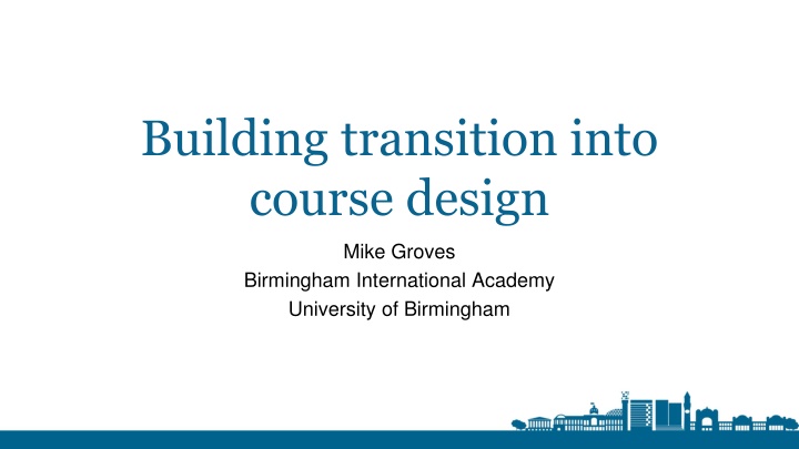 building transition into course design