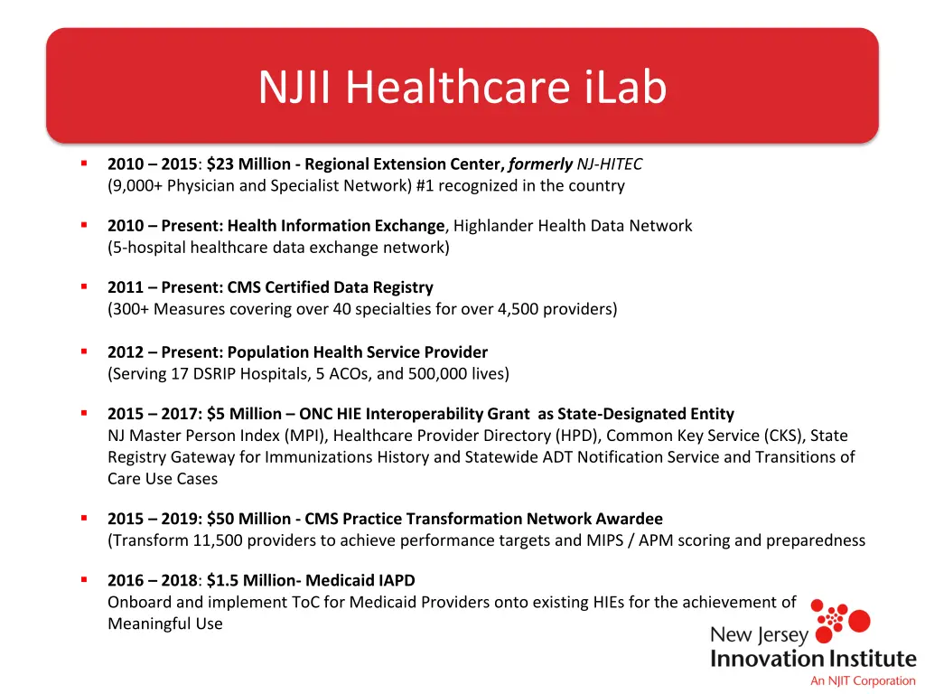 njii healthcare ilab