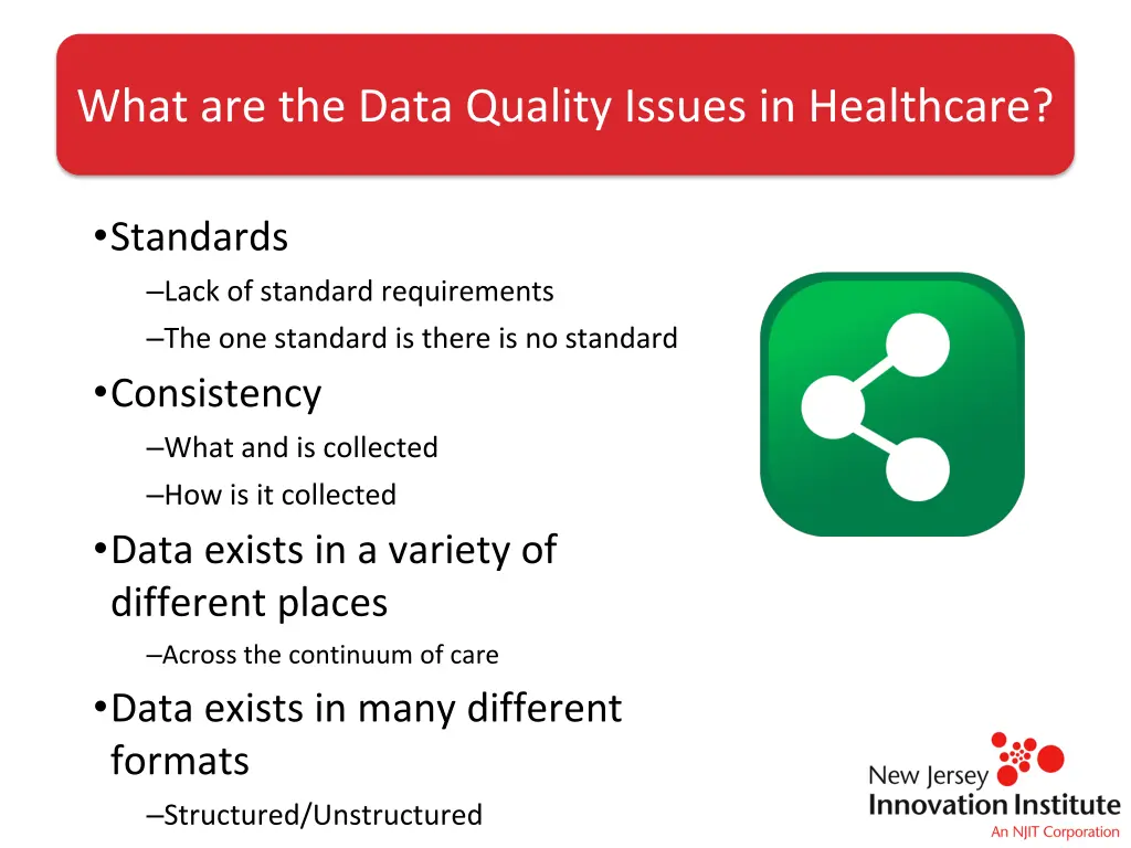 what are the data quality issues in healthcare