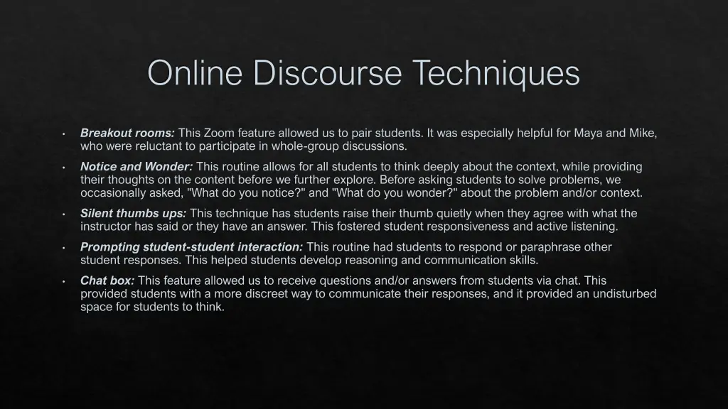 online discourse techniques