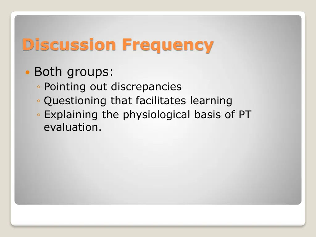 discussion frequency