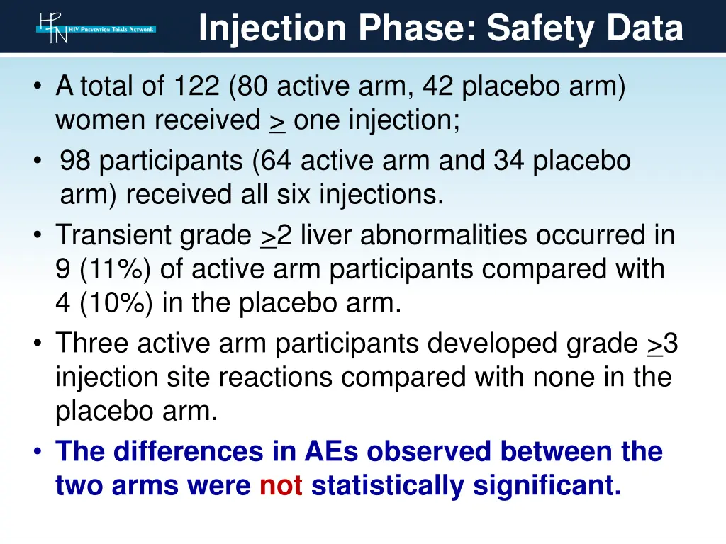 injection phase safety data