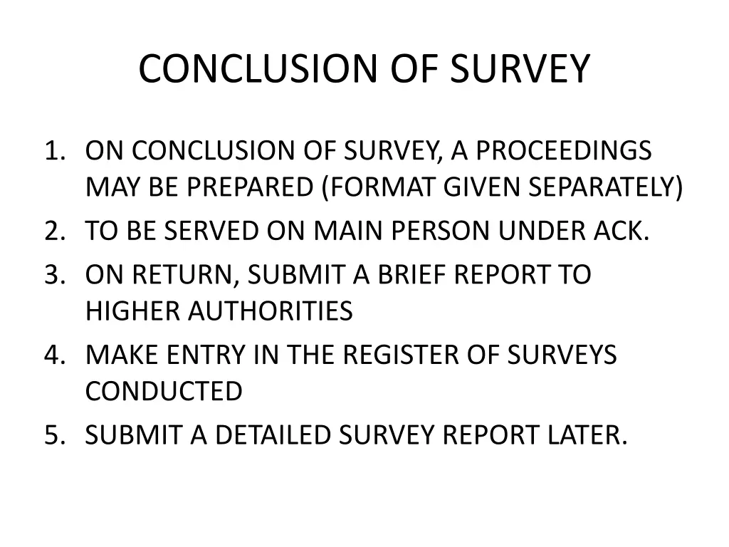 conclusion of survey