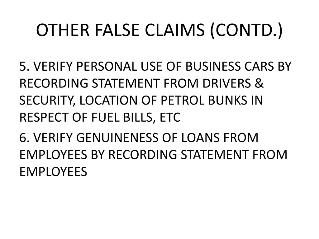 other false claims contd 1