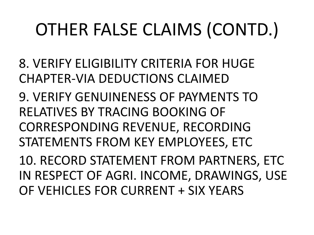 other false claims contd 2