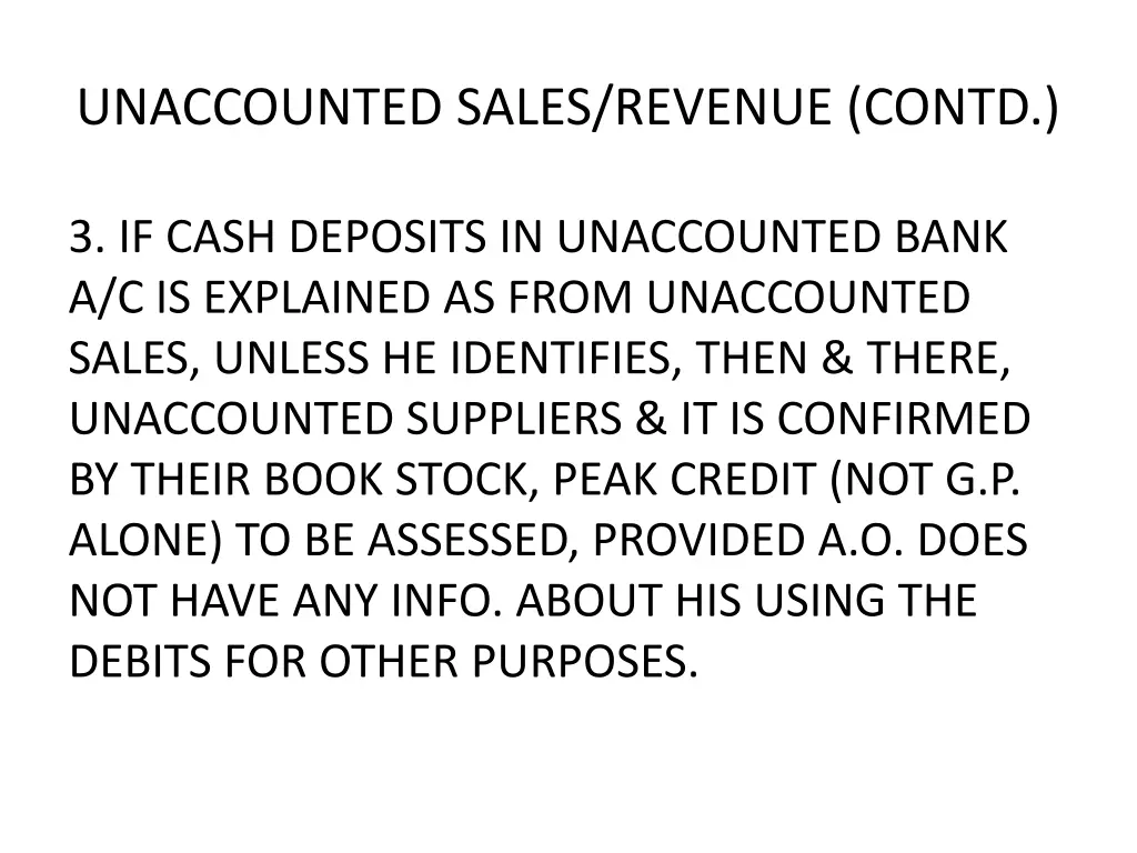 unaccounted sales revenue contd 1