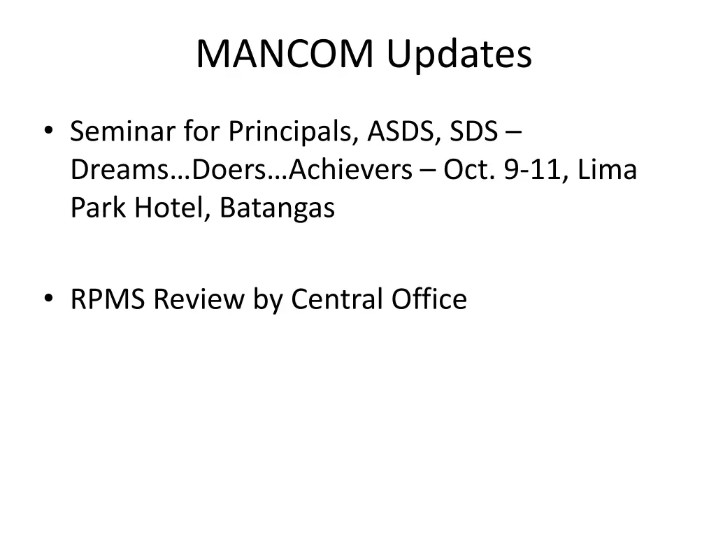 mancom updates