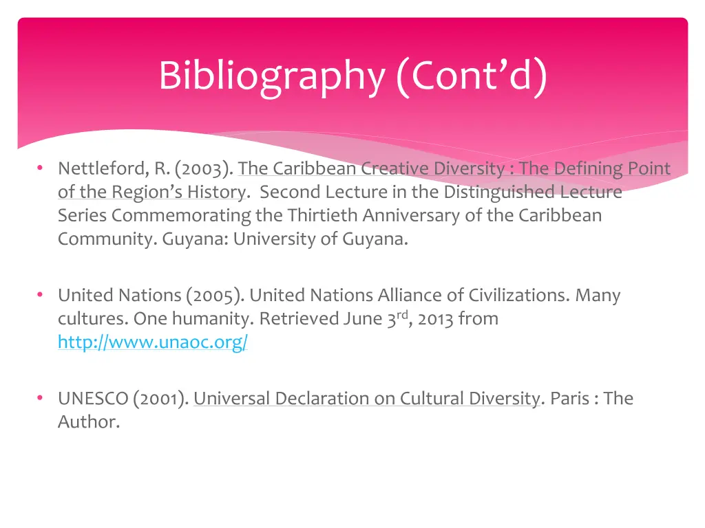 bibliography cont d