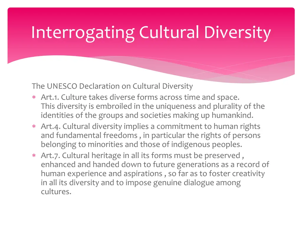 interrogating cultural diversity