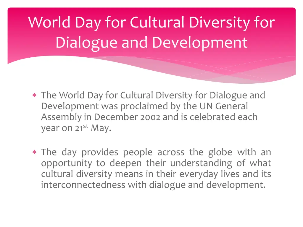 world day for cultural diversity for dialogue