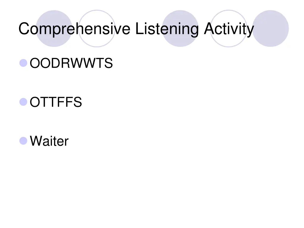 comprehensive listening activity