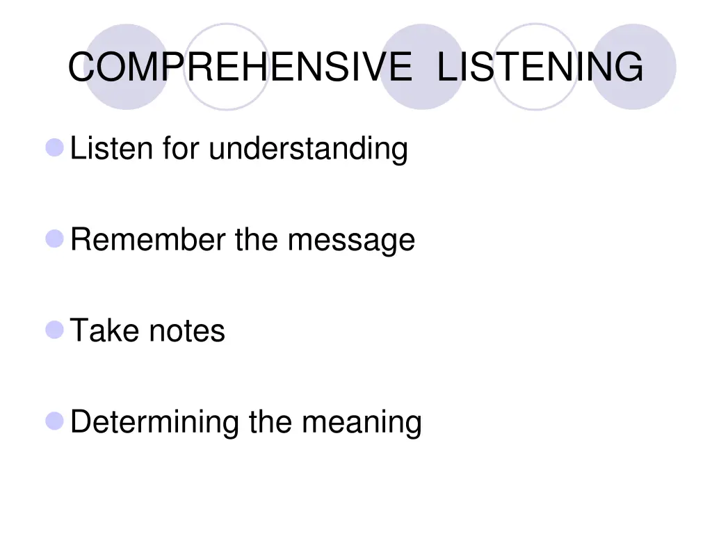 comprehensive listening